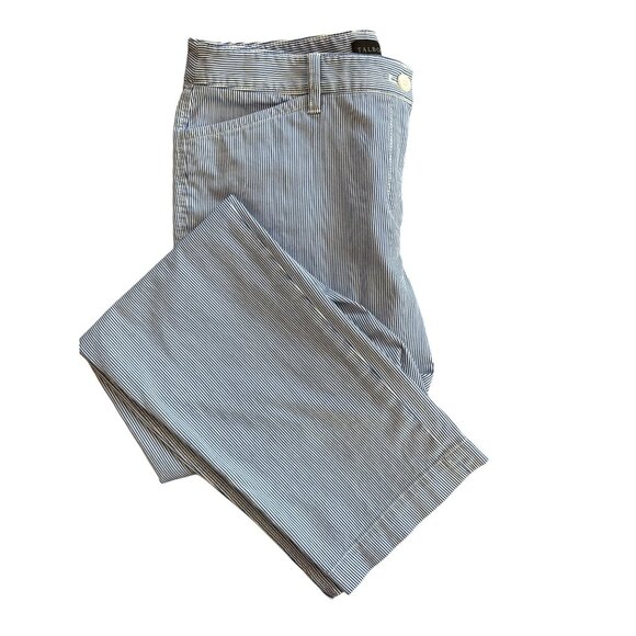 Talbots Womens Pin Striped Pants Size 10 Blue White Cotton Spandex Stretch Ankle - Picture 1 of 6